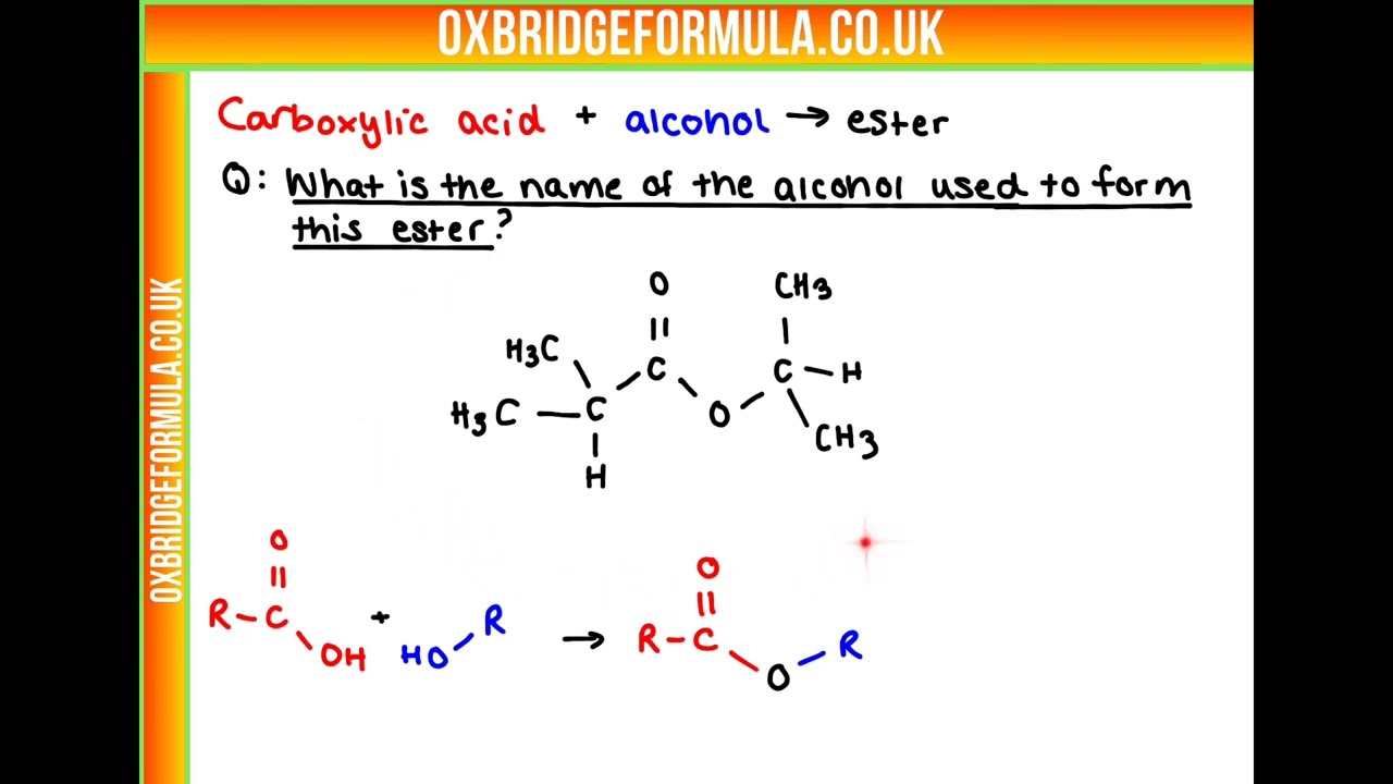 BMAT 2021 Section 2 - Q14 (Chem) - Ester.mov - Worked Solution