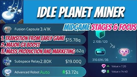 [Idle Planet Miner Strategies] E2: Different Midgame Stages & Focus