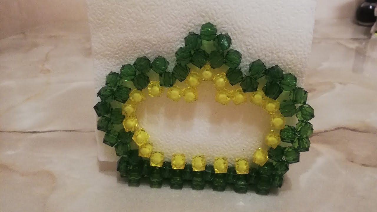 DIY Салфетница-корона из бусин. Часть # 2.