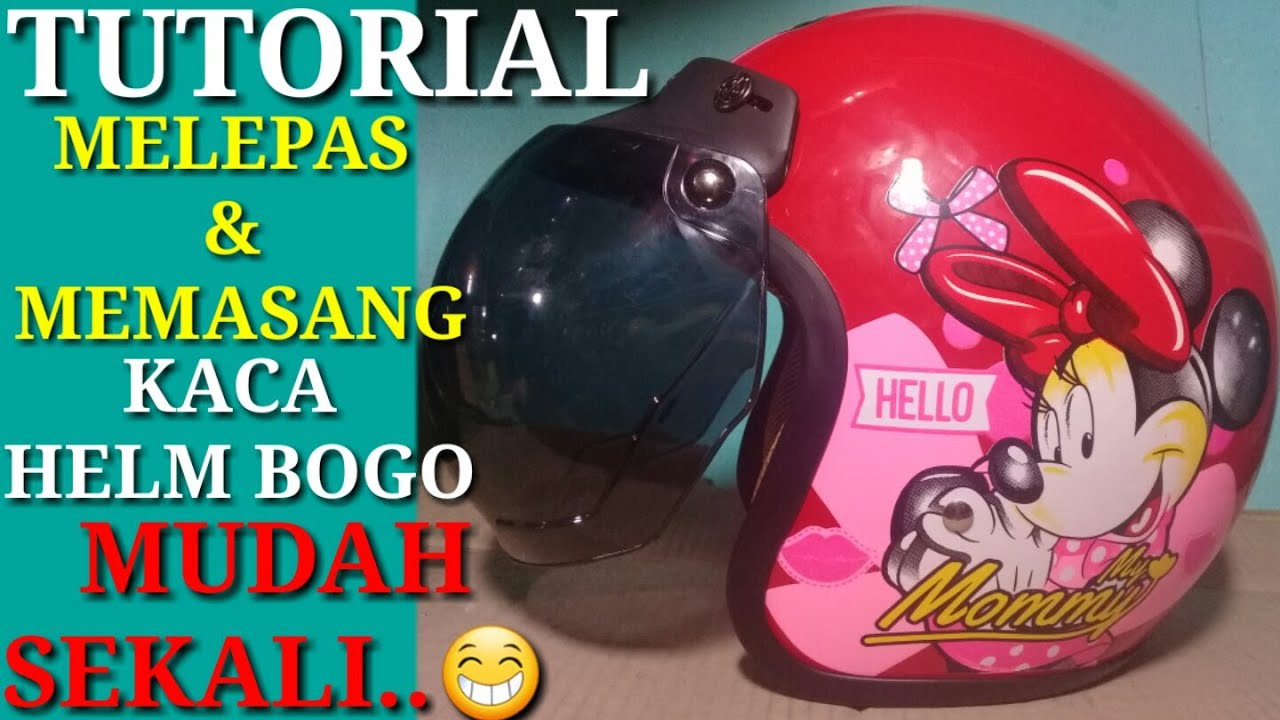 Cara melepas dan memasang kaca helm bogo # cara lepas dan