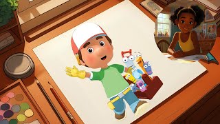 Mira doodles Handy Manny and discusses his contribute to teamwork!