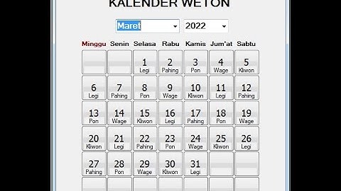 MEMBUAT KALENDER WETON DENGAN VISUAL BASIC .NET