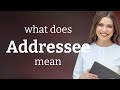 Addressee  what is addressee meaning