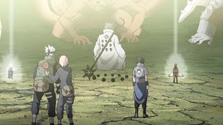 Hagoromo summons all Kage of all generations, Sasuke used the Rinnegan to control Kurama