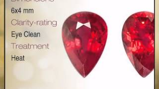 Unbelievable Pair of Rich Red Ruby genuine Gemstones from Burma, Pear Cut, 1.16 carats - africagems.