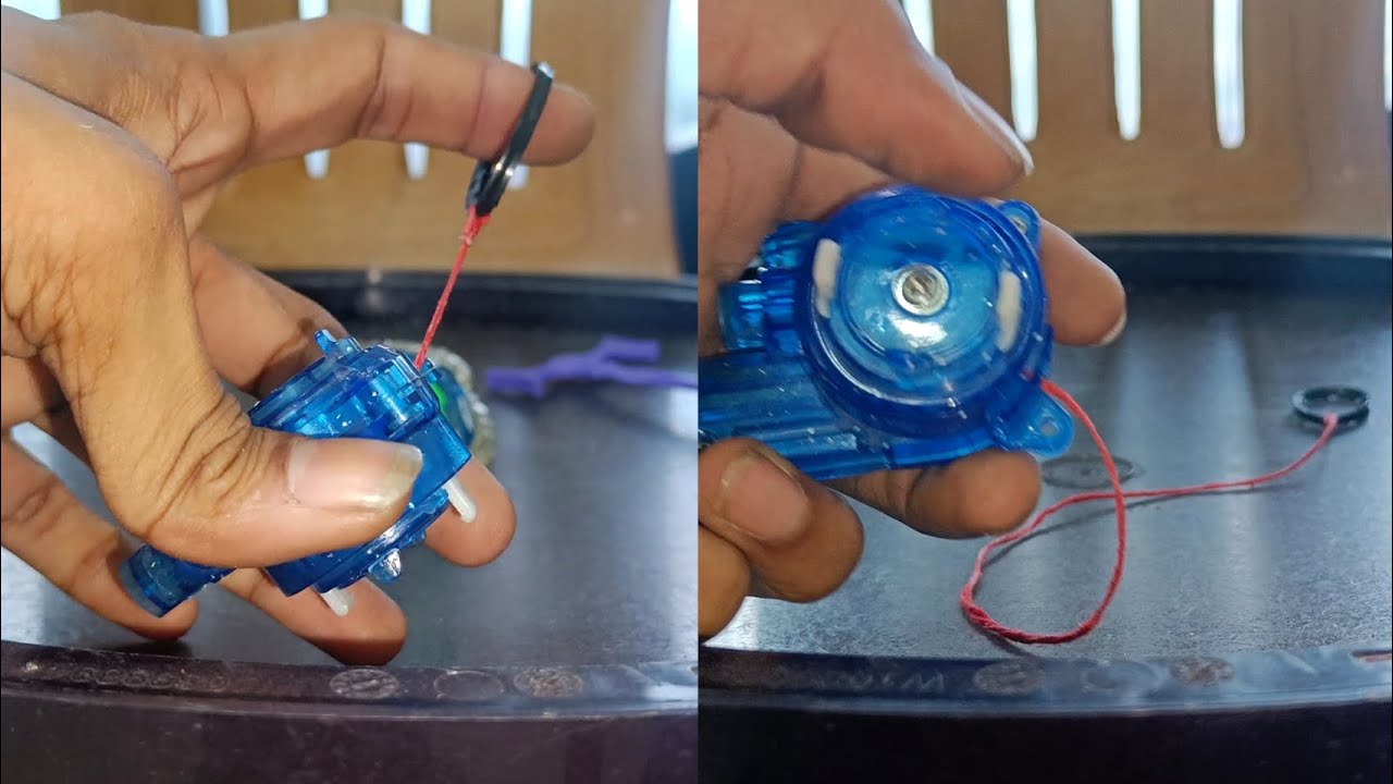 Convert Beyblade ripcord launcher into string launcher - YouTube