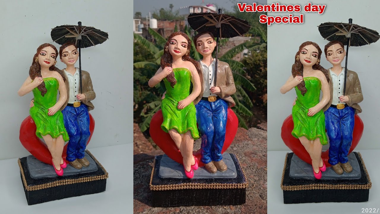 Valentines day gift ideas/Gift item showpiece Making at home/Valentines day  Special Craft/diy couple 