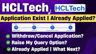 Celebrity HCLTech Already Applied | Application Exist? | Withdraw or Cancel? | What Next | HCLTech 2025 Hiring Wealth