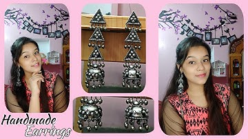 DIY - Partywear Oxidized Earrings With Waste Plastic Container | Handmade Earrings | Palak Bhatnagar
