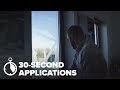 30second application  frosted window graphics