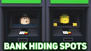 ALL SECRET HIDING SPOT LOCATIONS in NEW BANK MAP! (Murder Mystery 2)