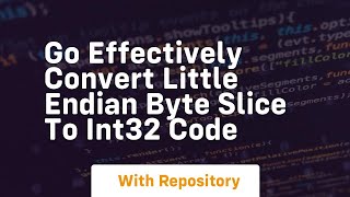 go effectively convert little endian byte slice to int32 code