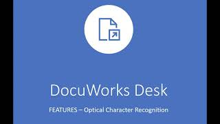 Fuji Xerox DocuWorks - DocuWorks Desk OCR (Optical Character Recognition)