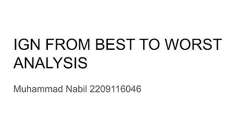 Muhammad Nabil | Analisis IGN From Best to Worst menggunakan metode CRISP-DM