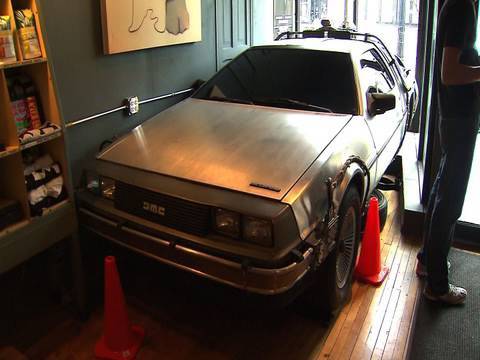 chicagonow.com A new coffee shop opens in Chicago's Wicker Park neighborhood. Called "The Wormhole," it dubs itself a "time traveler's coffee shop" with a heavy influence from "Back to the Future." The shop features a real DeLorean equipped with BTTF time circuits. Read my full story about The Wormhole here: bit.ly And visit them here... The Wormhole 1462 N. Milwaukee Chicago IL thewormholecoffee.com