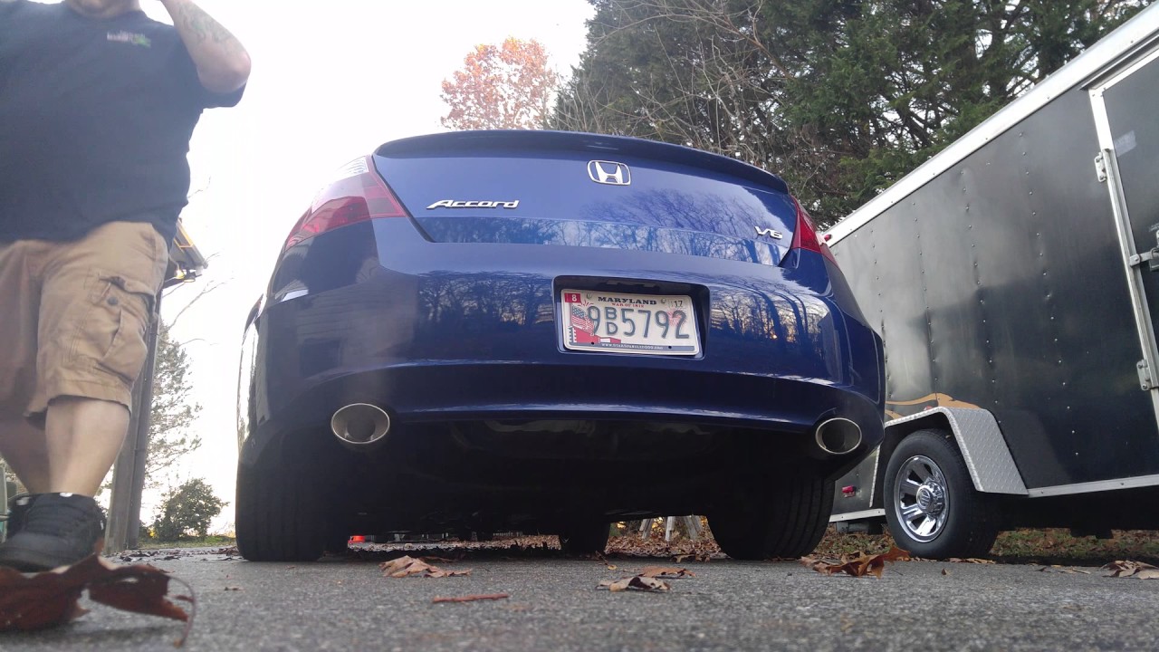 2008 Honda Accord v6 muffler and 2nd resonator delete - YouTube