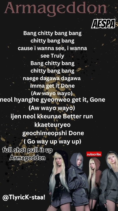 𝗔𝗿𝗺𝗮𝗴𝗲𝗱𝗱𝗼𝗻-𝗔𝗲𝘀𝗽𝗮 𝗹𝘆𝗿𝗶𝗰𝘀 #kpop #aespa #armageddon #song #shorts #skz #