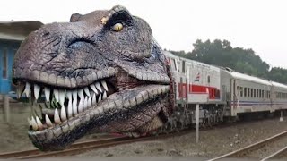 Roarrrrr‼️‼️‼️ada T-Rex gaes☠️kereta kepala dino