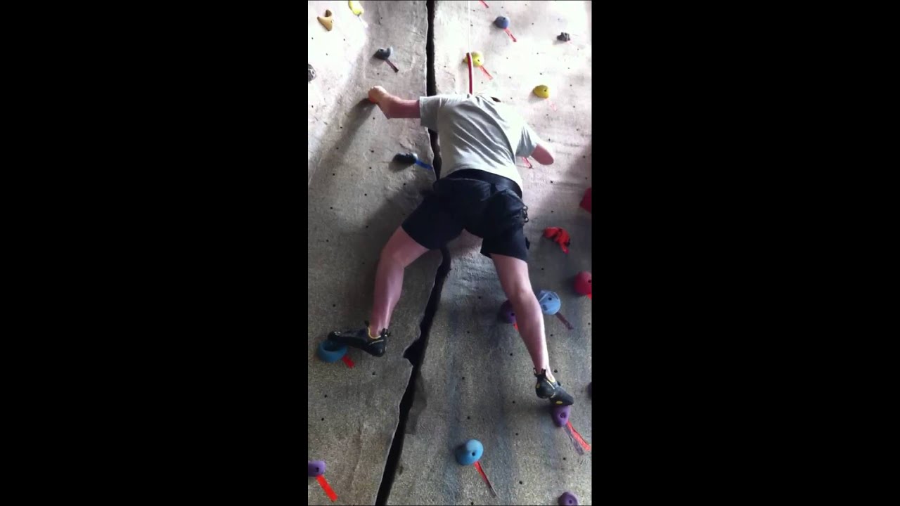 Fat guy climbing the rock wall YouTube