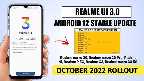 New Update Realme UI 3.0 Android 12 Stable update in October 2022 Official Rollout ( 1st batch )