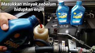 CARA FLUSHING GANTI MINYAK POWER STEERING PROTON EXORA