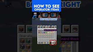 How to see Operator Utility Items in Minecraft #minecraftshorts
