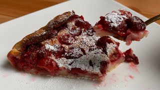 Such a fast French clafoutis with cherries