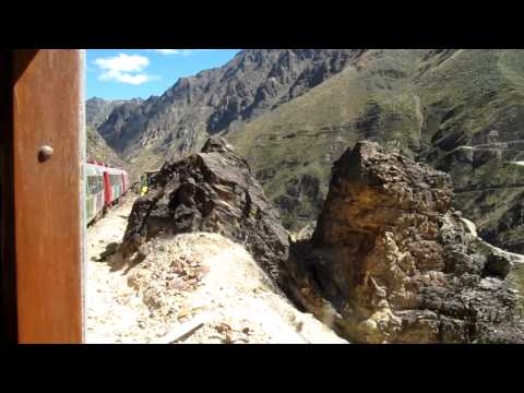 One of the highest railways of the worls: The train Lima - Huancayo in Peru
