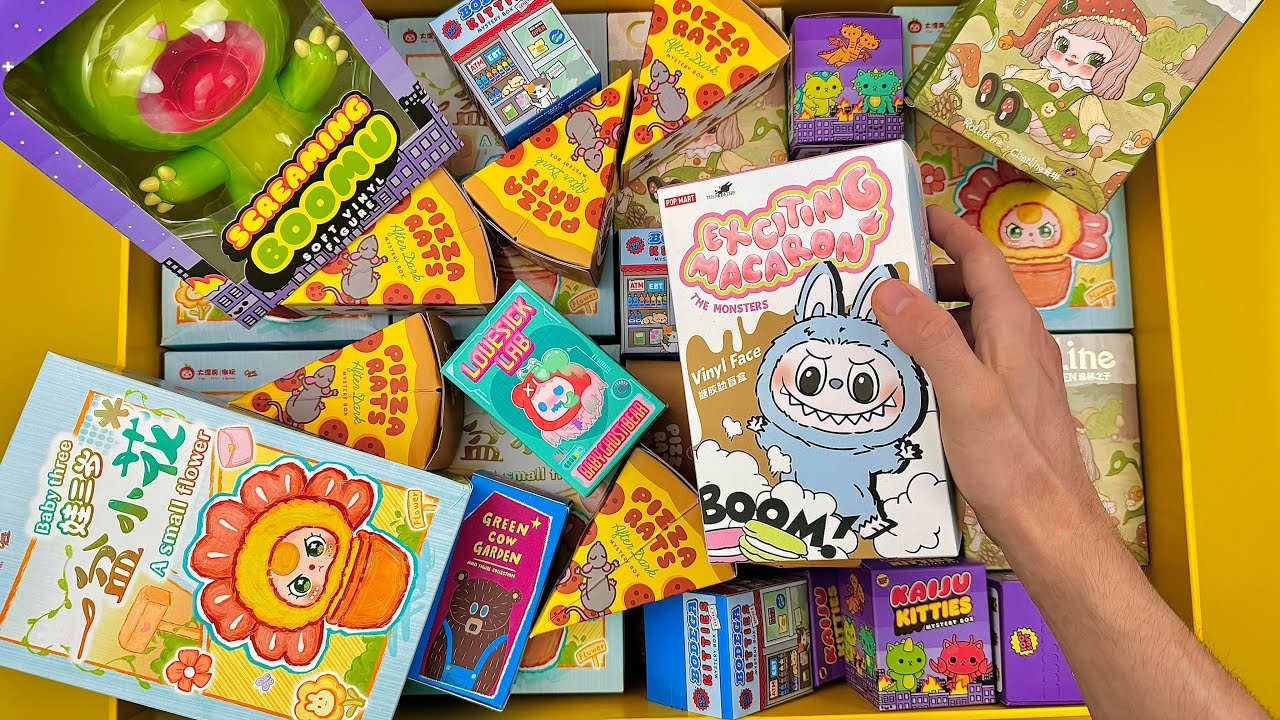 55+ minutes Mystery Blind Box Unboxing ASMR Popmart Labubu Oddly Satisfying Relaxing Sounds ForSleep