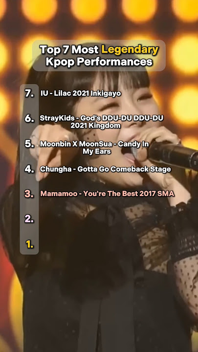 Top 7 Most Legendary Kpop Performances #shortsviral #kpop #iu #mamamoo #straykids #chungha