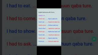 English Sentences with Oromo | conversation | I had to + | #english #burkabekumsa #ethiopia #oromia