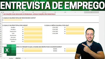 Resolvendo na Prática uma Prova de Excel para Entrevista de Emprego! Planilha p/ Baixar