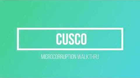 Microcorruption #5: Cusco
