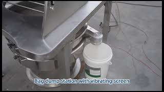 Dust Free Feeding Station-How to avoid dust when sieving powderWhatsapp/wechat:008613598623653