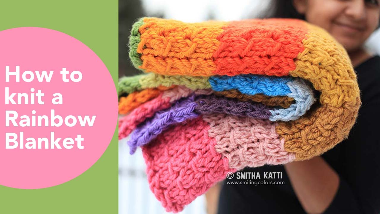 Rainbow Blanket How To Knit An Afghan Diy Throw Free Knitting Patterns Multi Strand Knits