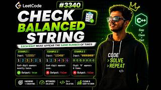 LeetCode 3340 - Check Balanced String | Prefix Sum Logic | C++ Full Solution