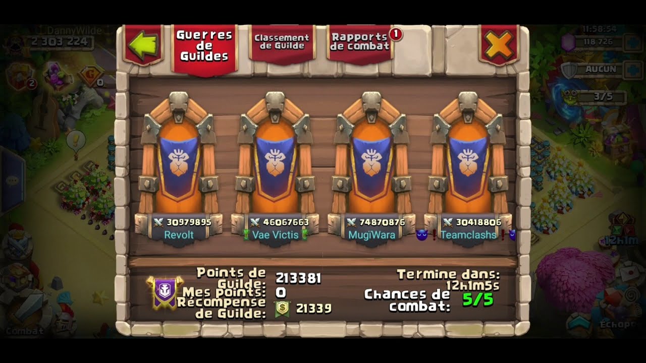 Guerre de guilde de 🔱DannyWilde🔱 avec Dynamica - Castle Clash Fr