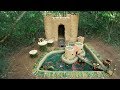 Build The Most Castle House underground And Puppies House Fish Pond Around