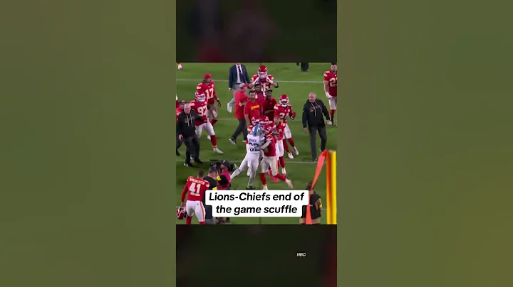 End of the game scuffle after the Chiefs win over the Lions #shorts