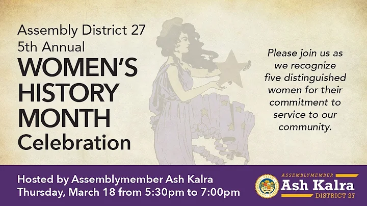 Asm. Ash Kalra's 5th Annual Women's History Month ...