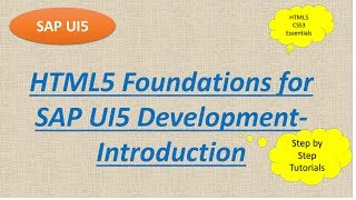HTML5 Foundations for SAP UI5 - Introduction