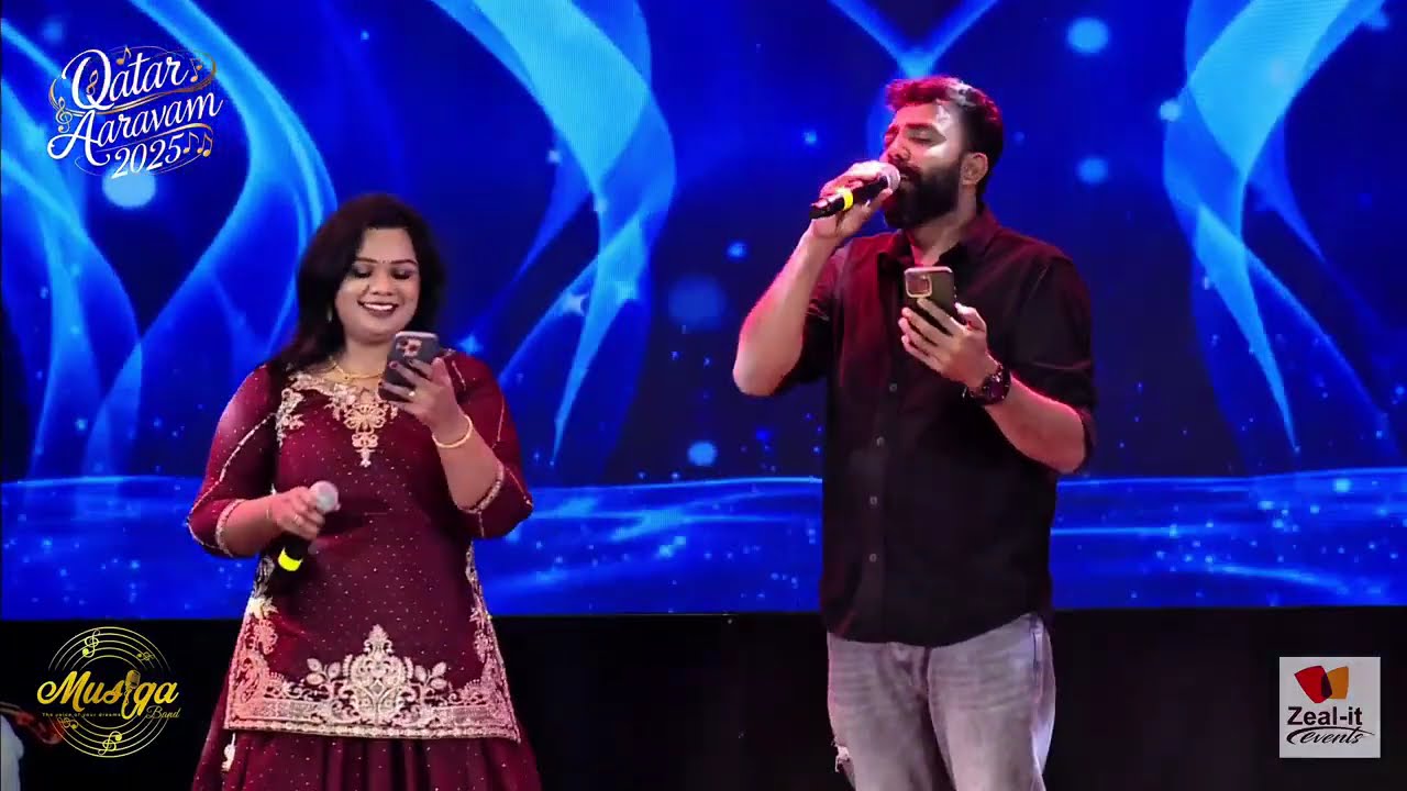 Azees Nedumangadu Live Singing on Stage | Qatar Aaravam 2025 by Musiqa Band & Zeal-it Events