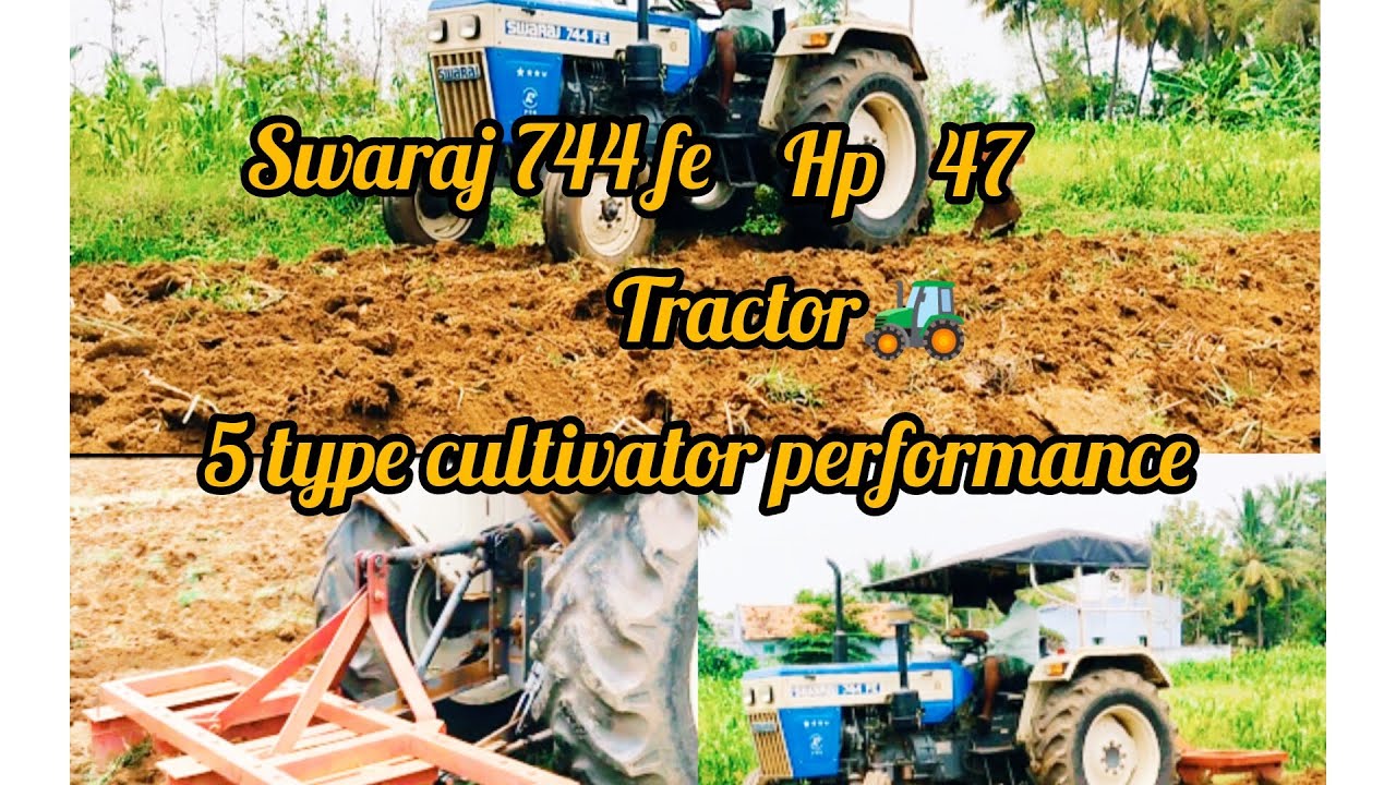 swaraj 744 fe tractor 5 type cultivator performance video in tamil nadu YouTube