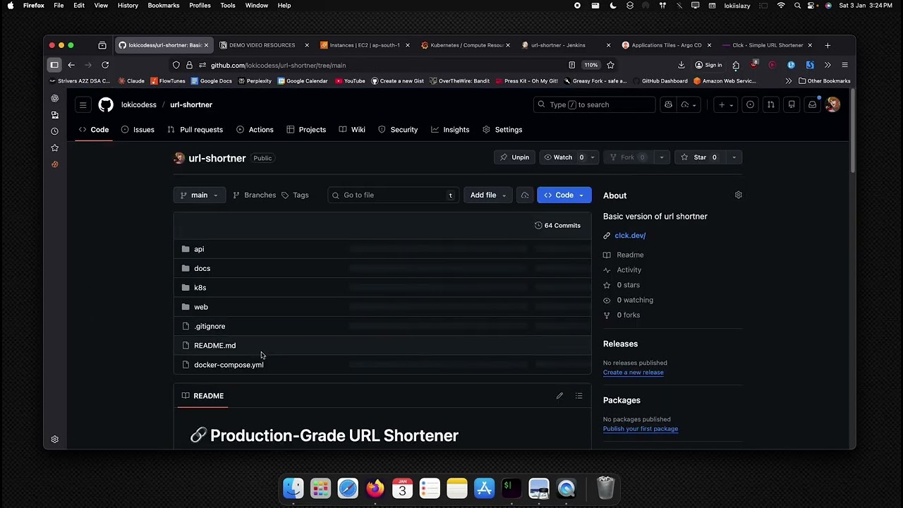 clck.dev – Scalable URL Shortener | Go + React + Kubernetes | System Design Demo