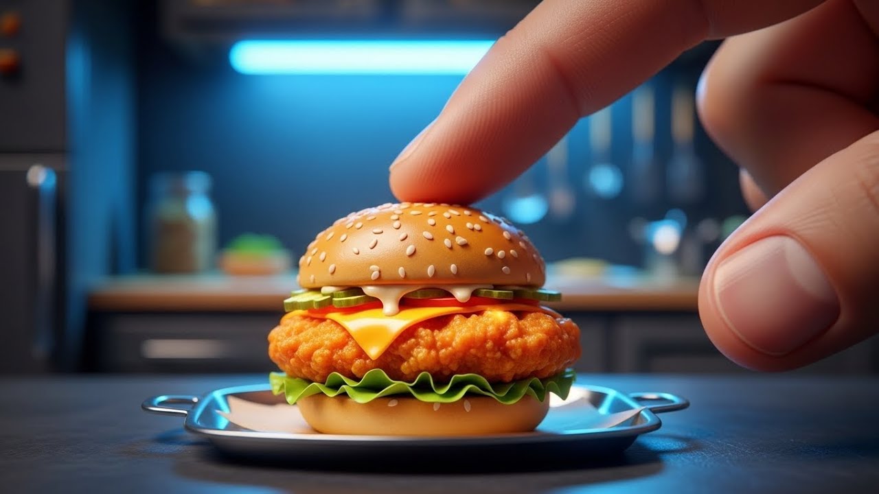 🇺🇸 I Made a Real KFC Burger in My Tiny Kitchen! 🍔🍗 The World's Smallest Meal?| Mini Food