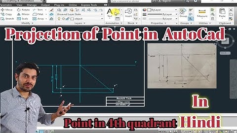 Projection of point in hindi |  AutoCAD | projection of point with RPP | Engineering Graphics Prob 2