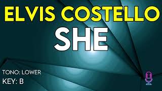 Elvis Costello - She - Karaoke Instrumental - Lower
