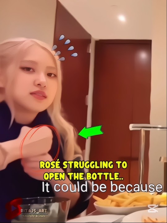 Rosé struggling to open the bottle so..🤭❤️ #blackpink #shorts #viral #trending #edit #jisoo #rosé