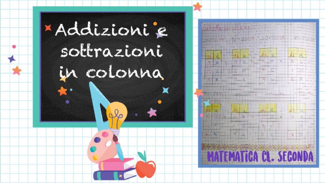 Addizioni e sottrazioni in colonna. Matematica classe seconda - YouTube