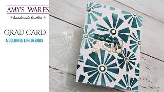Monochromatic Graduation Card!! Single Color Goodness with a Brand SPANKIN' new stencil!